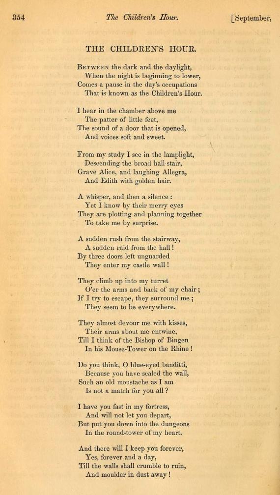 Image of The Childrens's Hour Poem