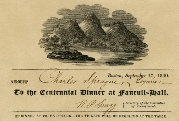 Ticket for the centennial dinner