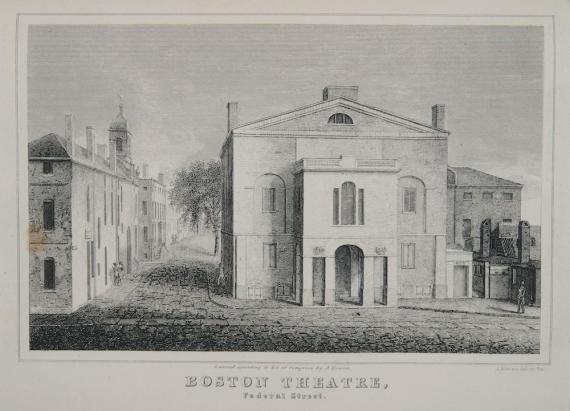 Image of etching of Federal Street Theatre