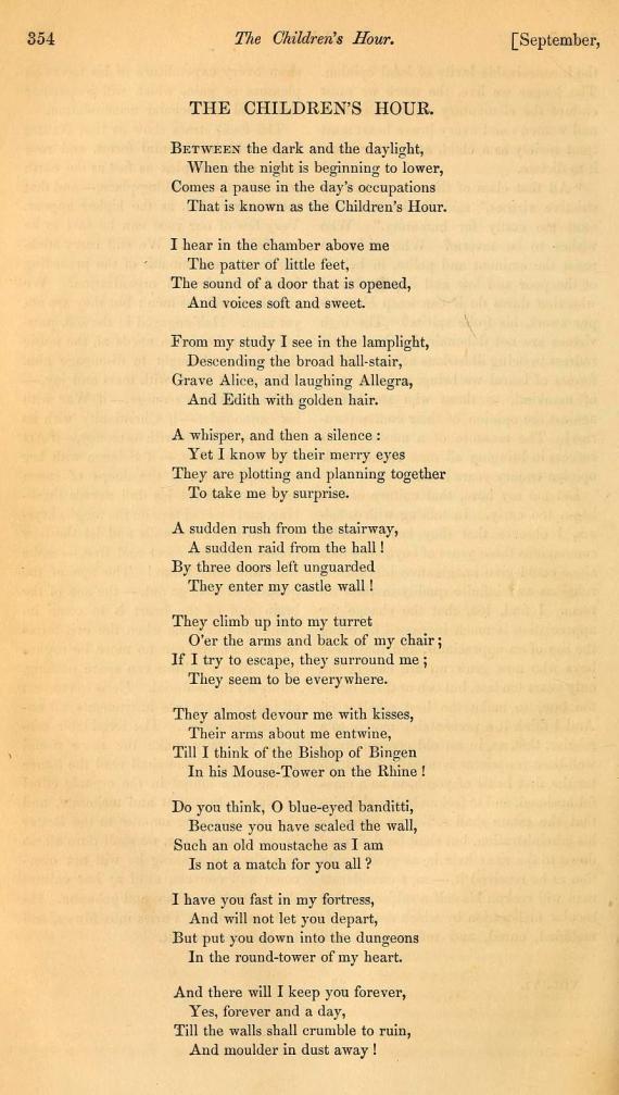 Image of The Childrens's Hour Poem