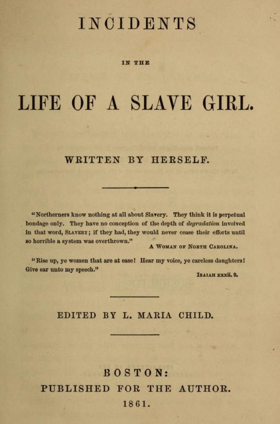 Image of Harriet Jacobs Book