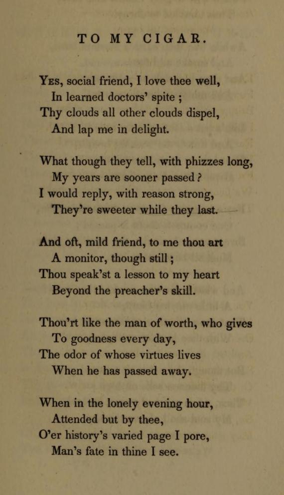 Image of the poem "My Cigar"