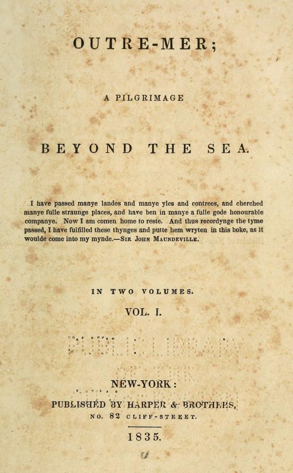 Image of title page to Outre-Mer