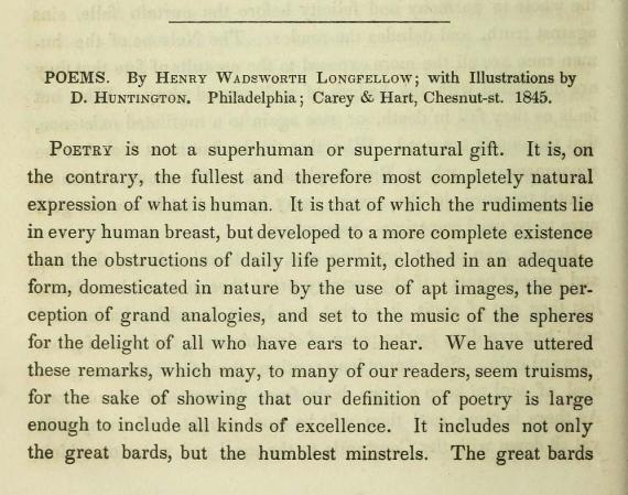 Image of Fuller's review of "Poems by Henry Wadsworth Longfellow"