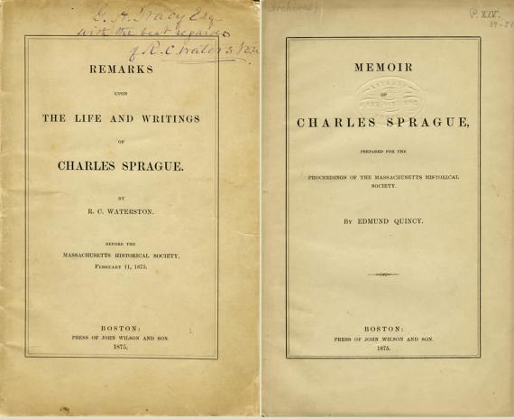 Image of title pages for two memoirs